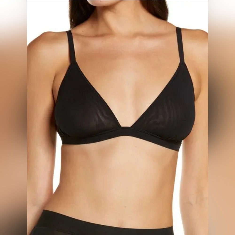 SKIMS Summer Mesh Triangle Bralette/ ONYX/ NWT/XXS